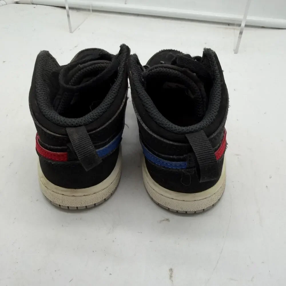 Nike Air Jordan 1 Mid Shoes Kids Toddler 9C Red Blue Swoosh 640735-065